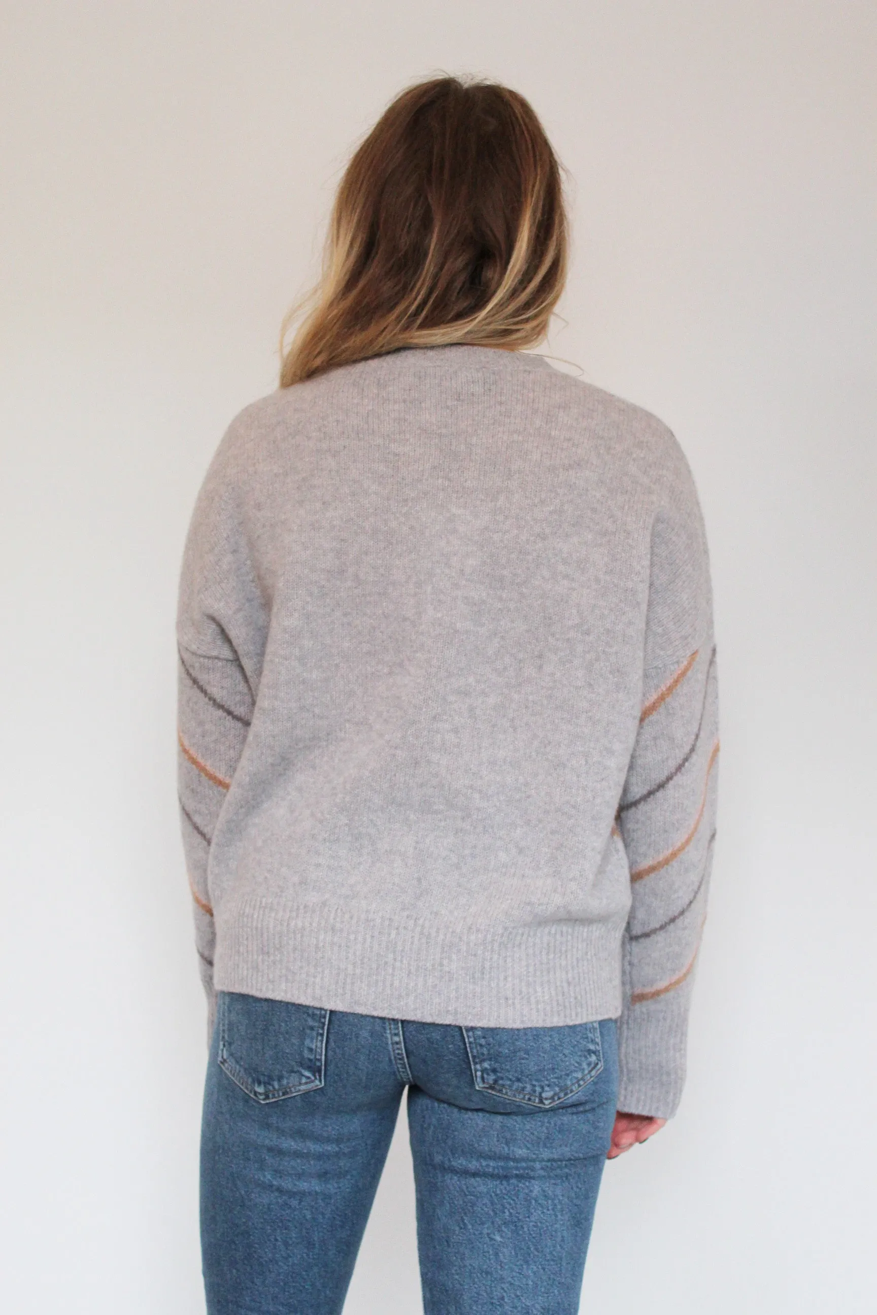 360 Brooke Jumper in Light Heather Grey Multi