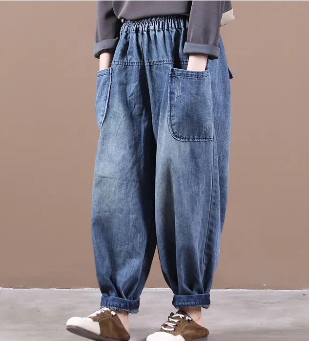 Autum Spring Linen Wide Leg Women Casual Pants Elastic Waist WG05131