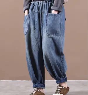 Autum Spring Linen Wide Leg Women Casual Pants Elastic Waist WG05131