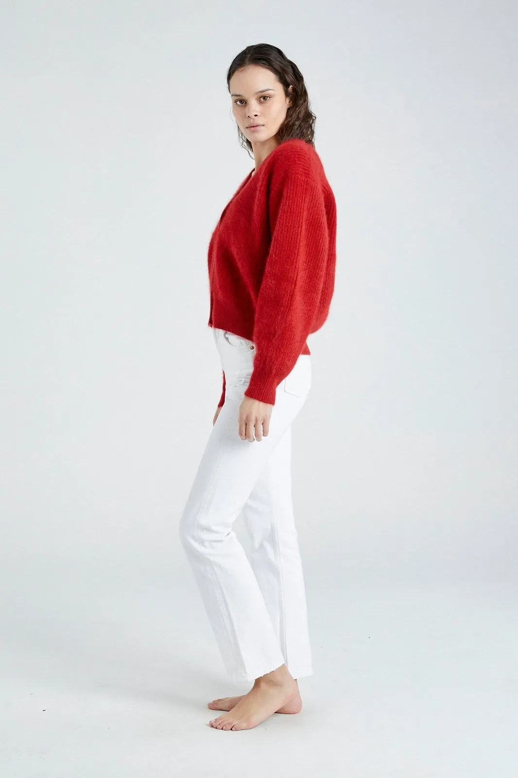   Beryll Cashmere Cardigan Sweater | Cherry Red