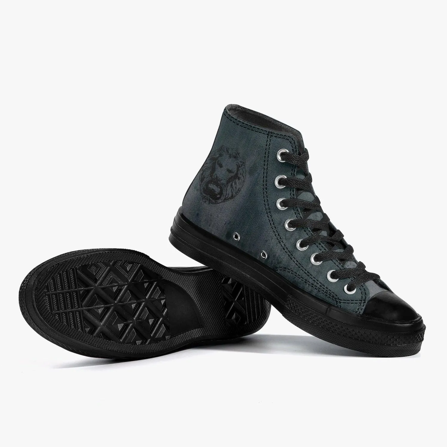 Black Rust High-Top Canvas Shoes