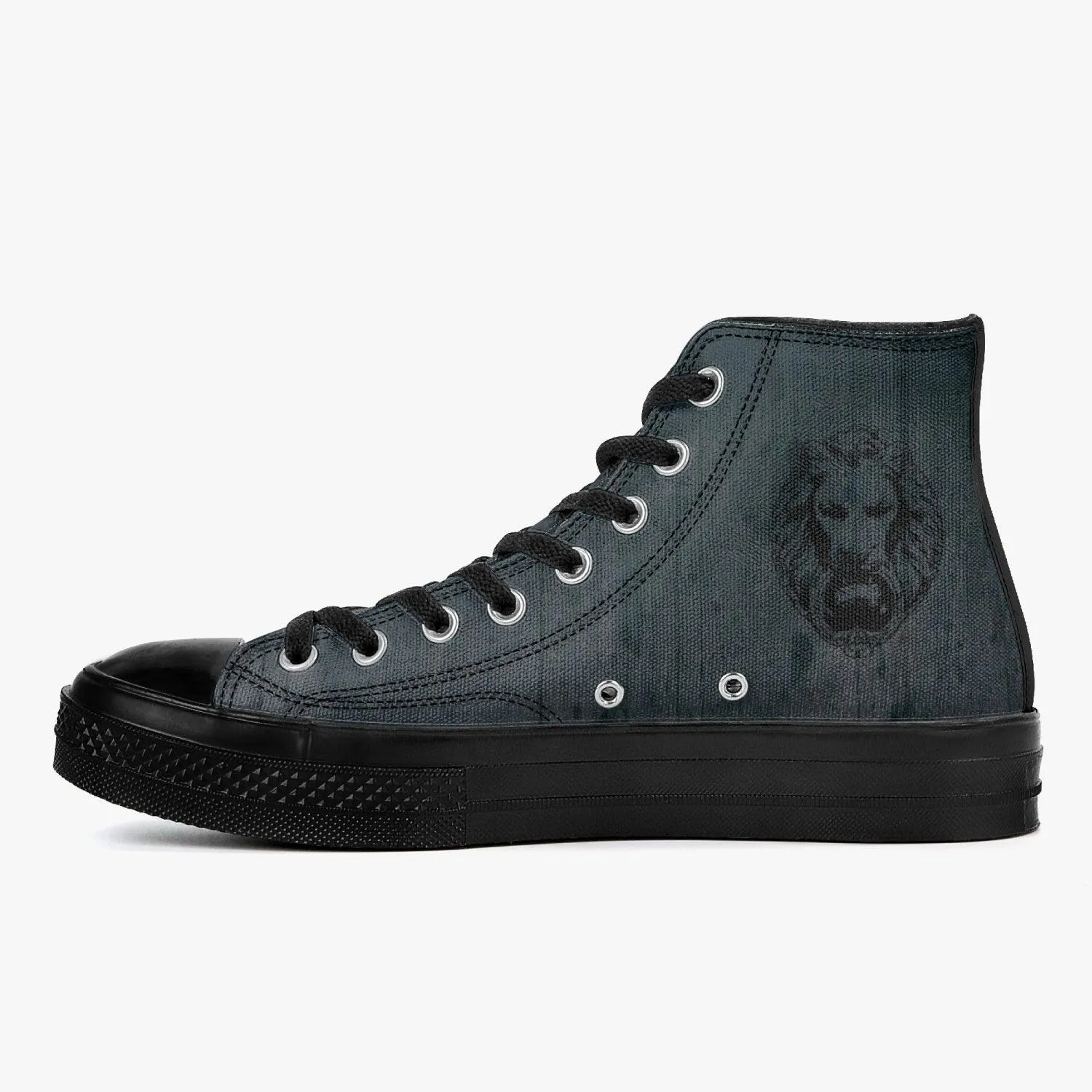 Black Rust High-Top Canvas Shoes