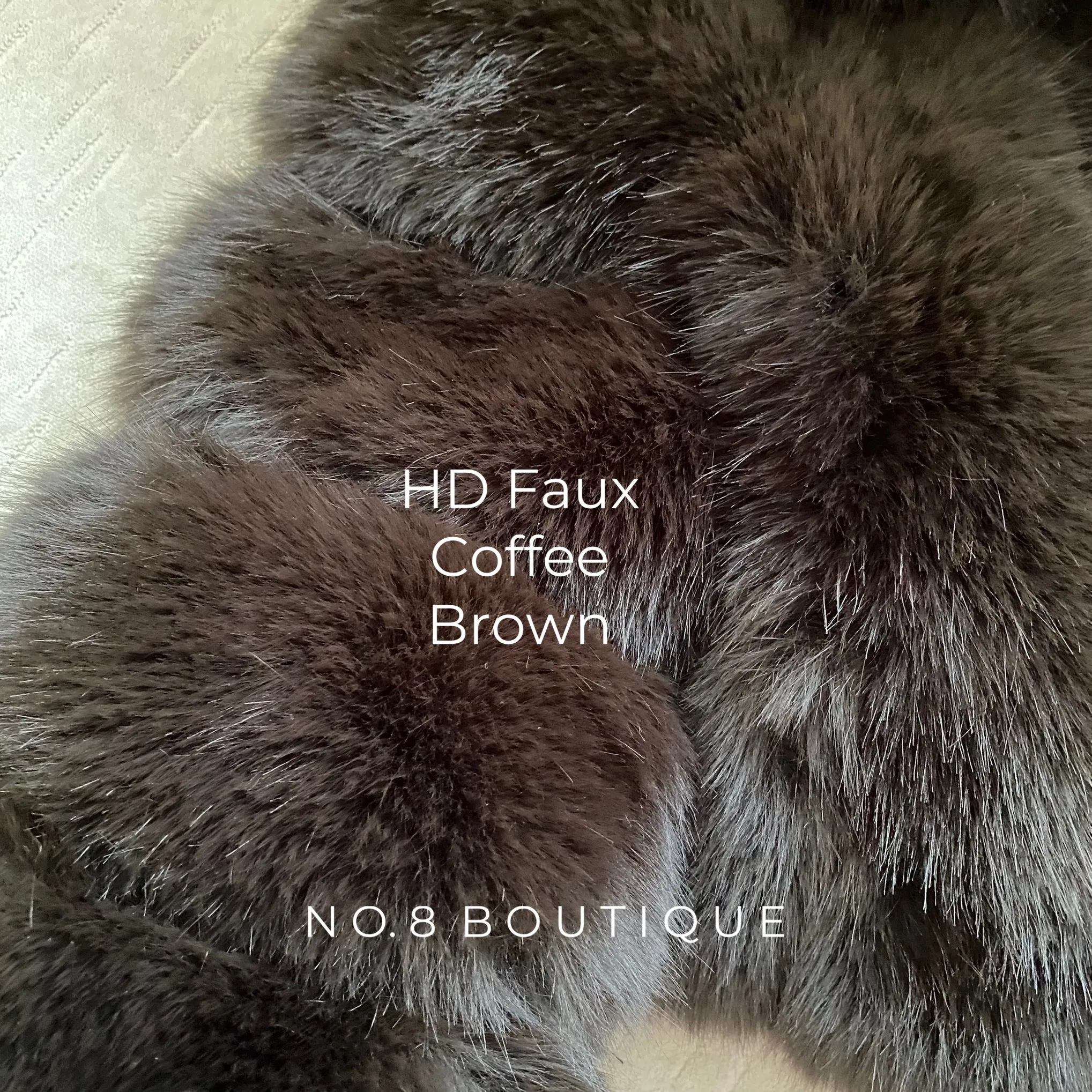 Coffee Brown Faux Fur Jacket With 5 Rows