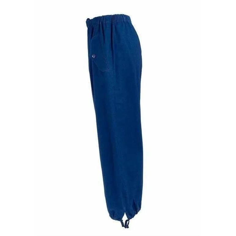 Comme Des Garçons Blue Cotton Drawstring Pants