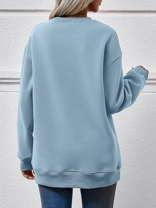 Cozy Oversized Polyester Round Neck Sweatshirt for Ultimate Comfort