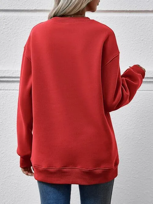 Cozy Oversized Polyester Round Neck Sweatshirt for Ultimate Comfort