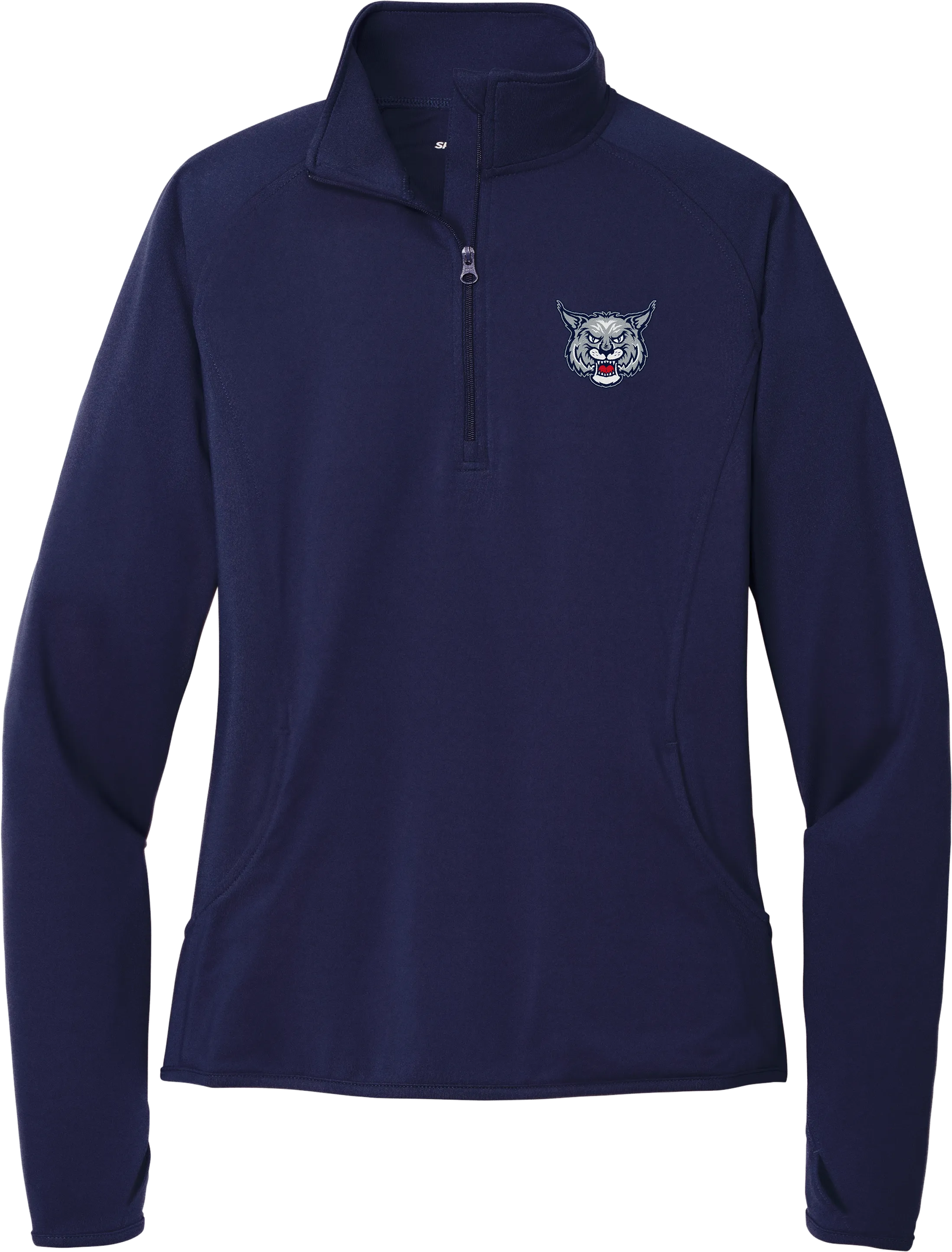 CT Bobcats Ladies Sport-Wick Stretch 1/4-Zip Pullover