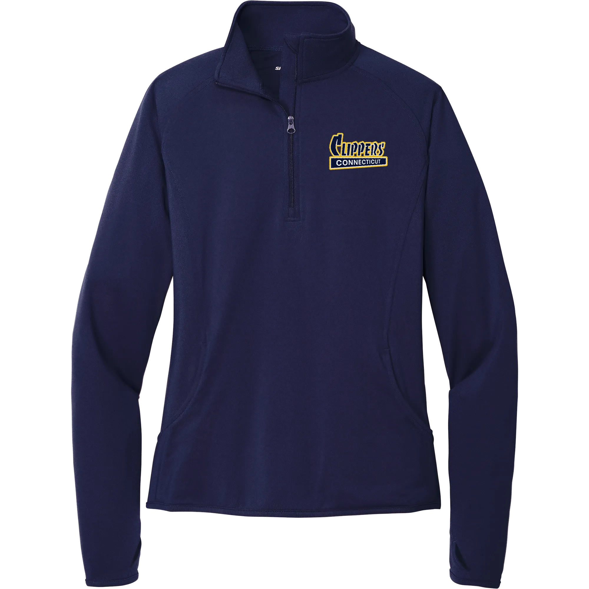 CT Clippers Ladies Sport-Wick Stretch 1/4-Zip Pullover