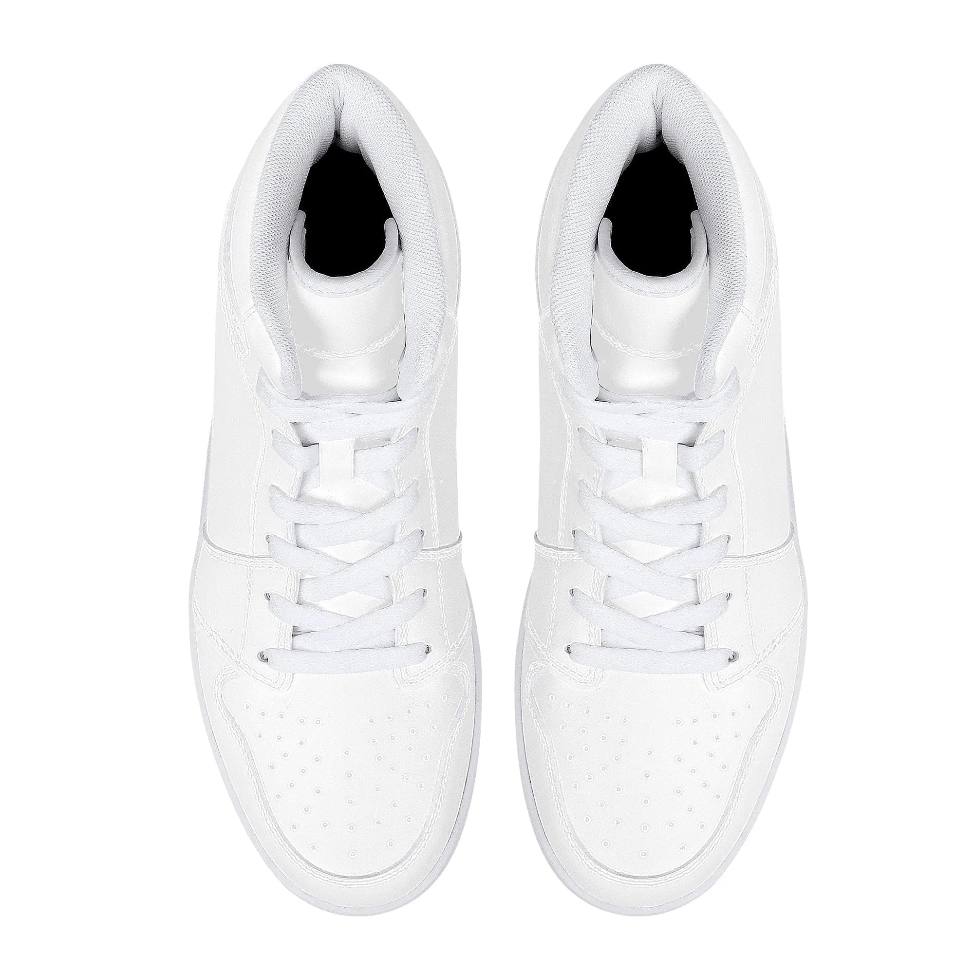 Custom High Top Sneakers  Leather - White D16