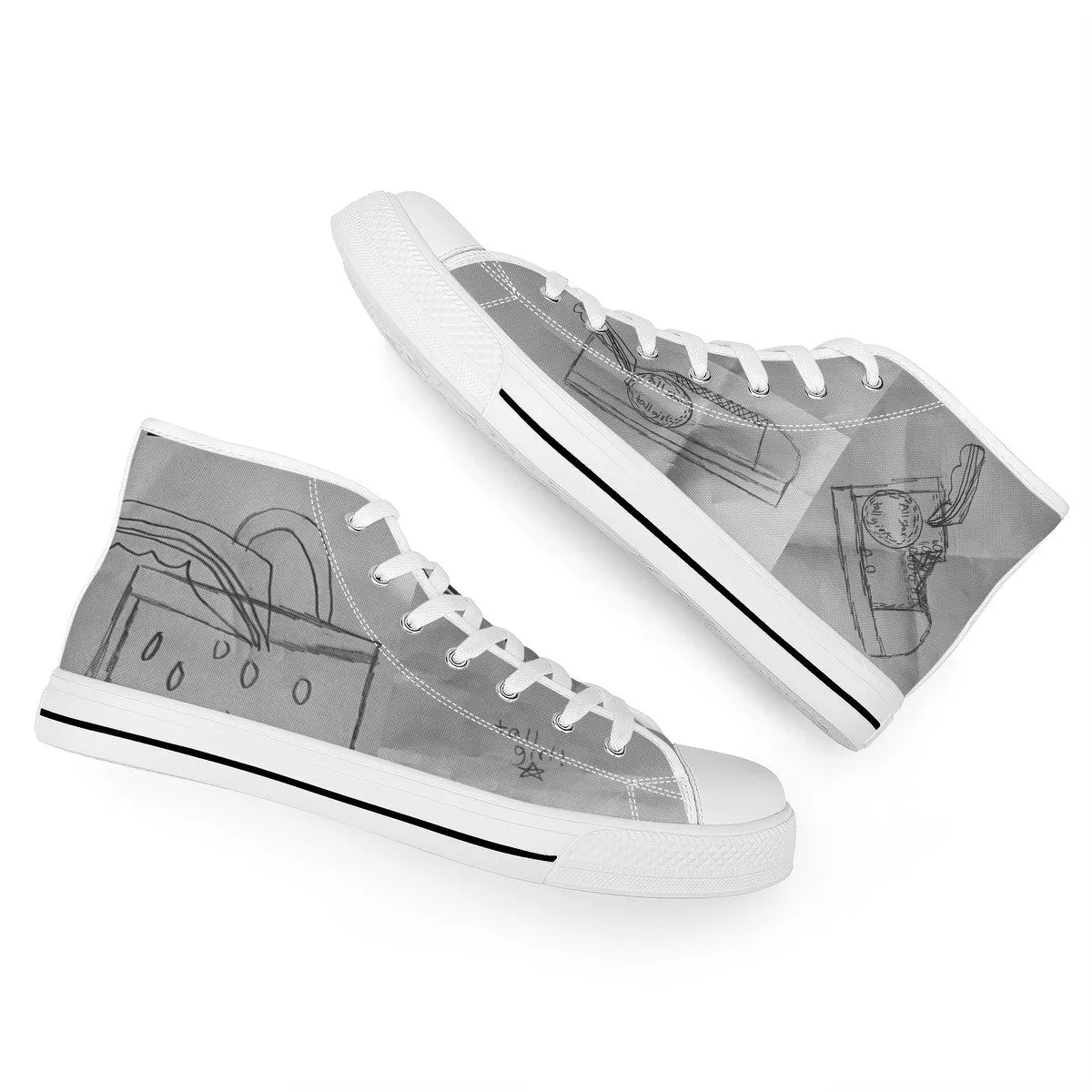 Custom Sketch Drawings | High Top Customized | Shoe Zero