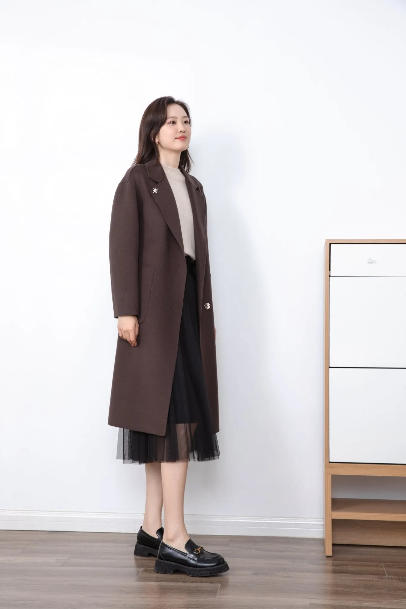 Dark Brown Wool Overcoats