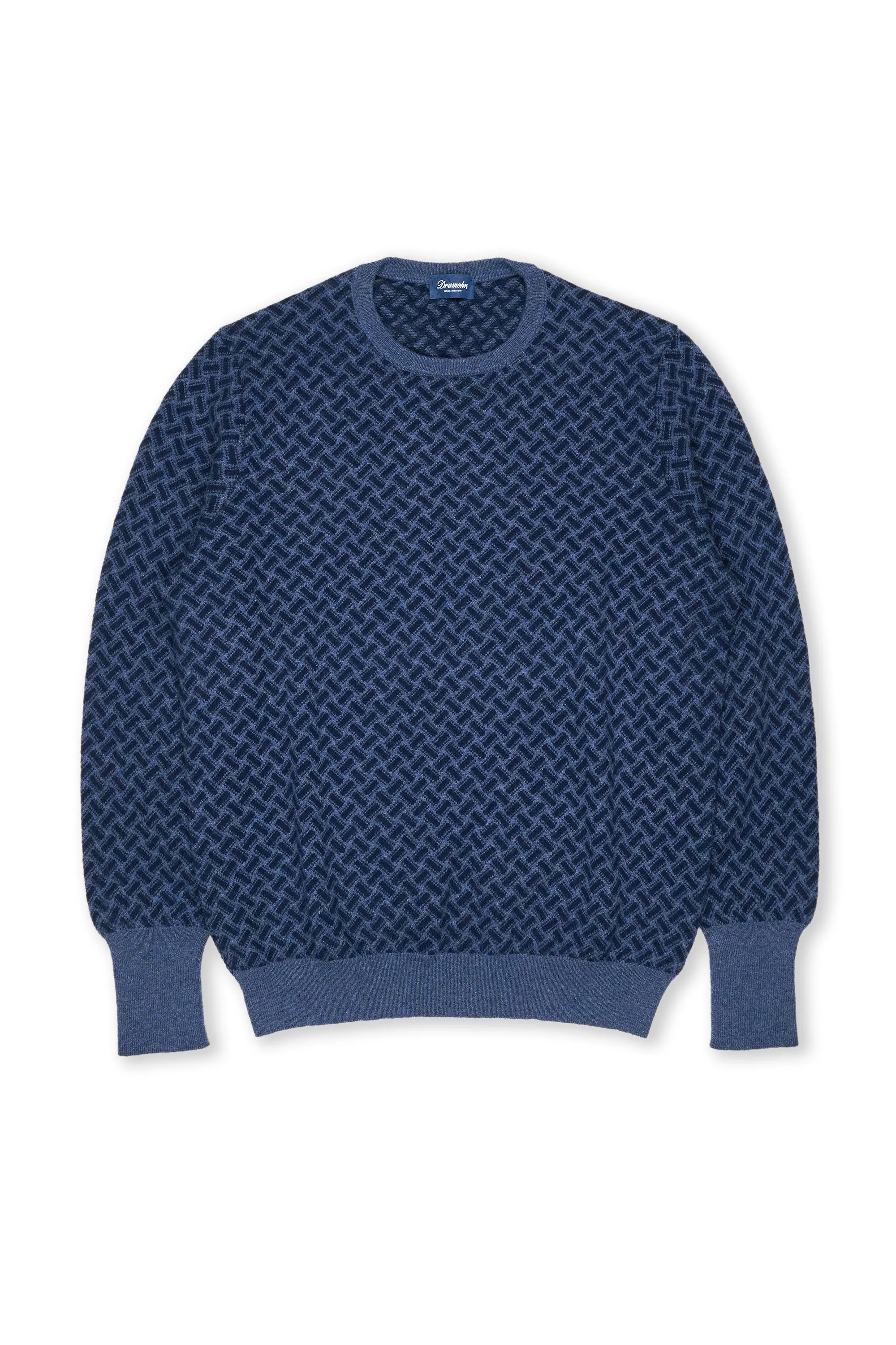 Drumohr Blu Chiaro Razor Blade LS Cashmere Sweater