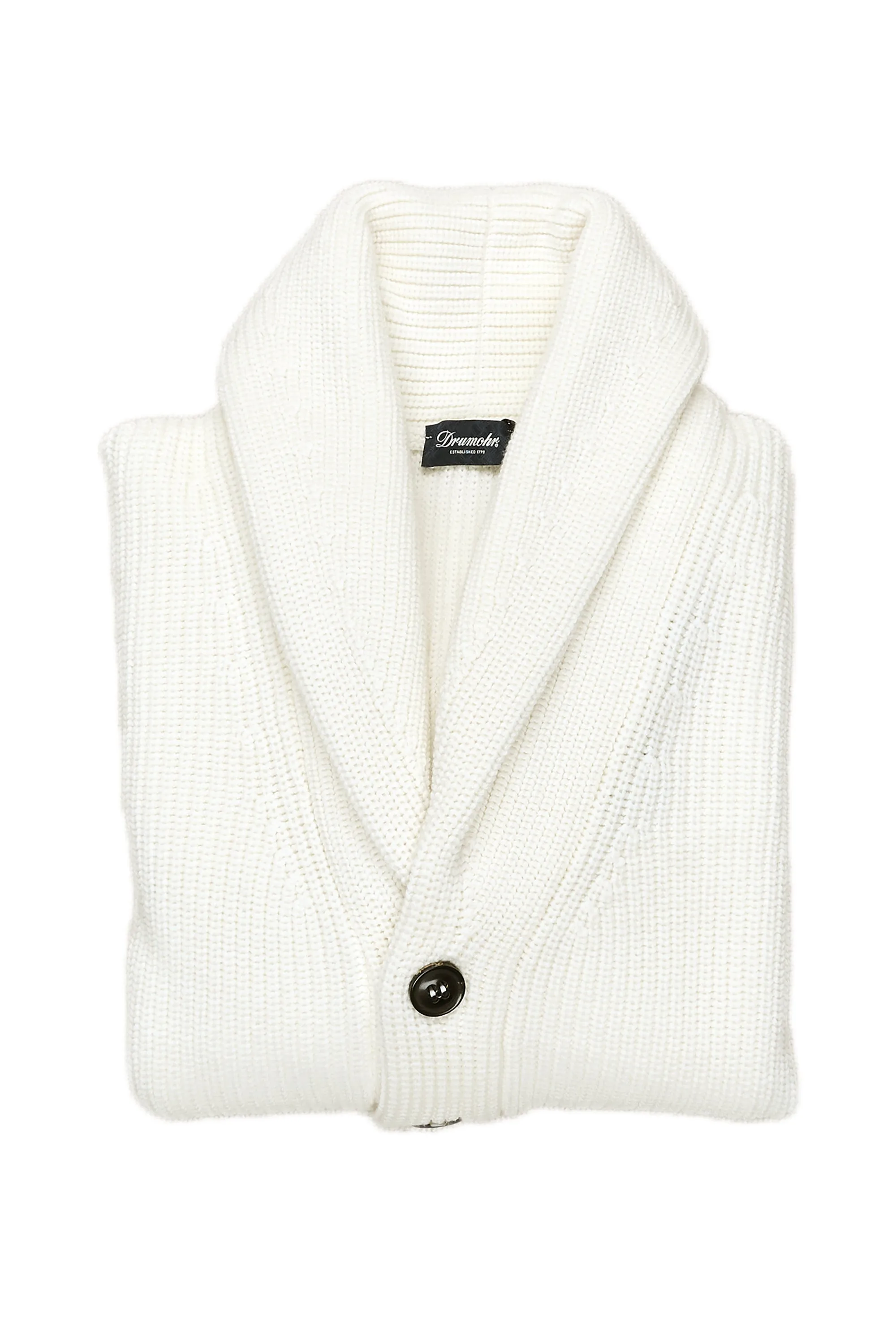 Drumohr Latte Merino Wool Shawl Collar Cardigan