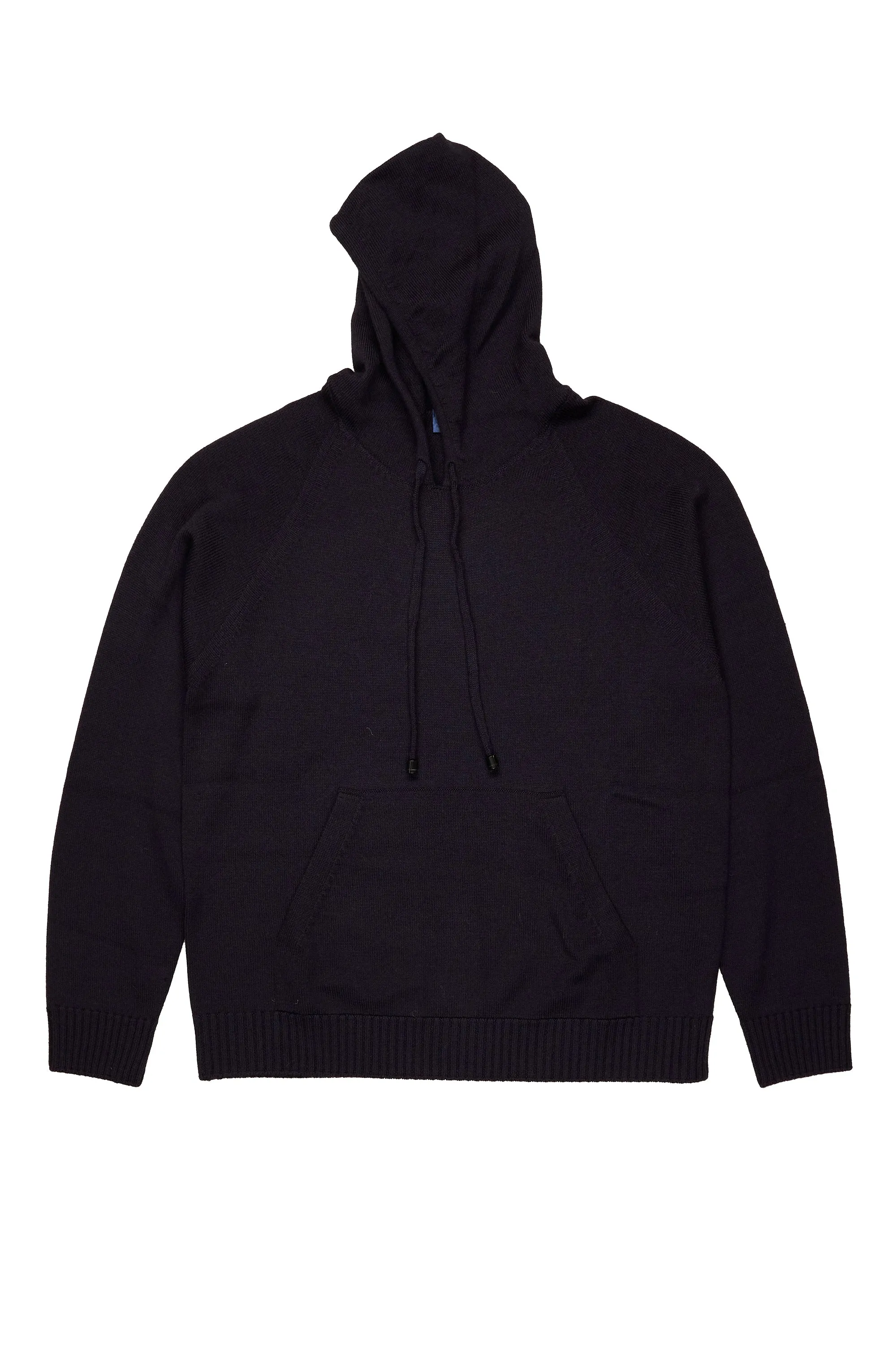 Drumohr Navy Merino Wool Hoodie