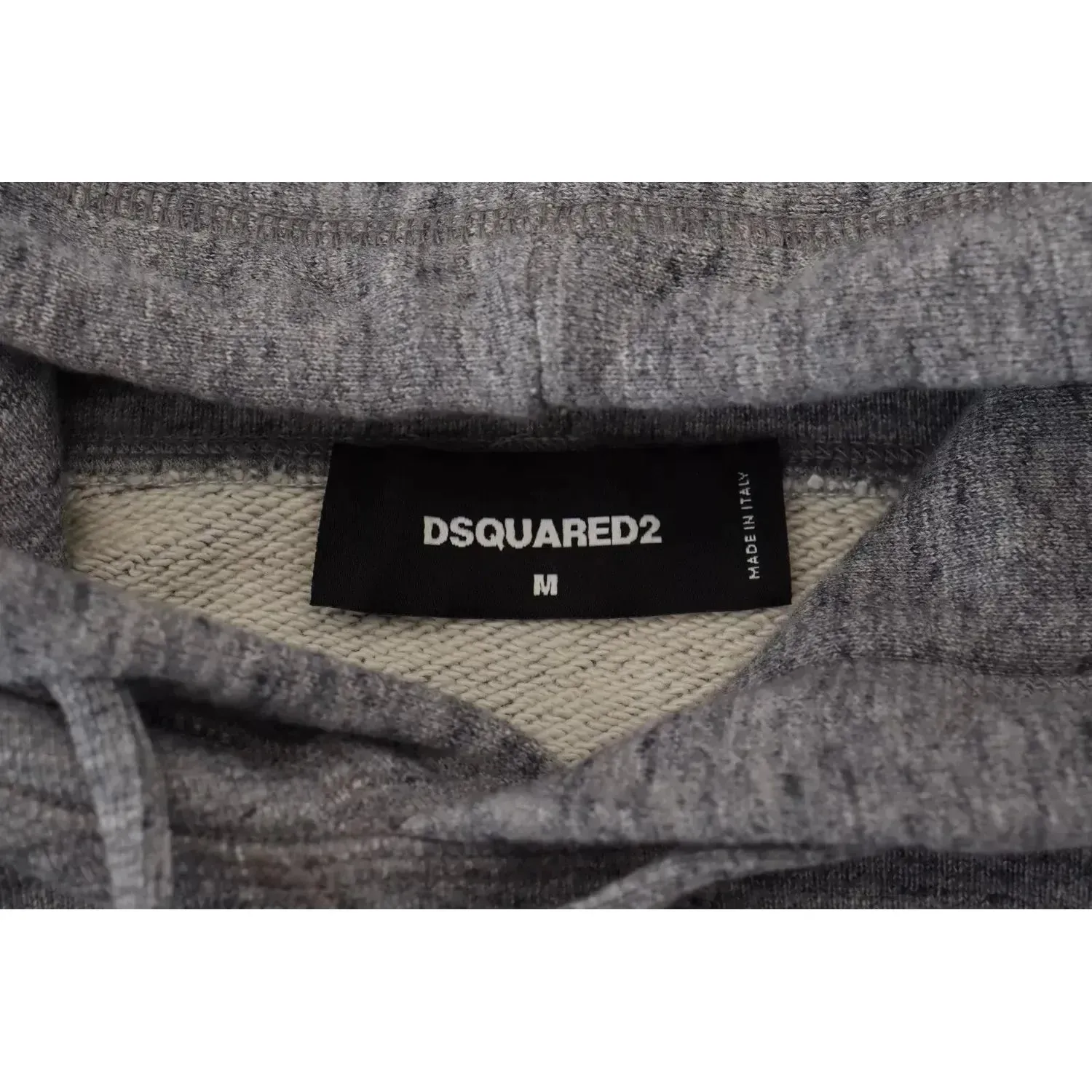 Dsquared² Gray Cotton Hooded Logo Print Men Pullover Sweater