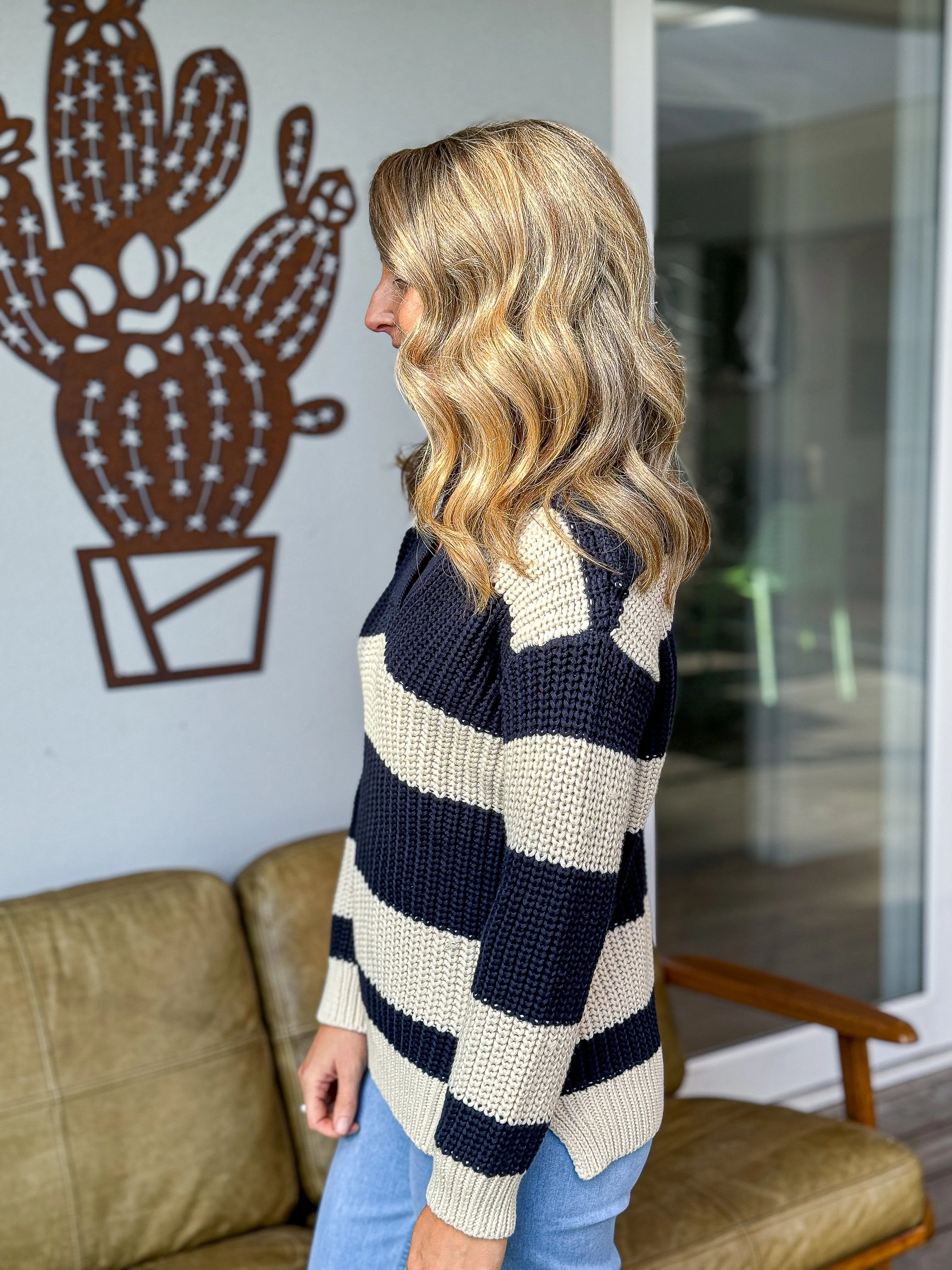 Estella Stripe Knit - Navy