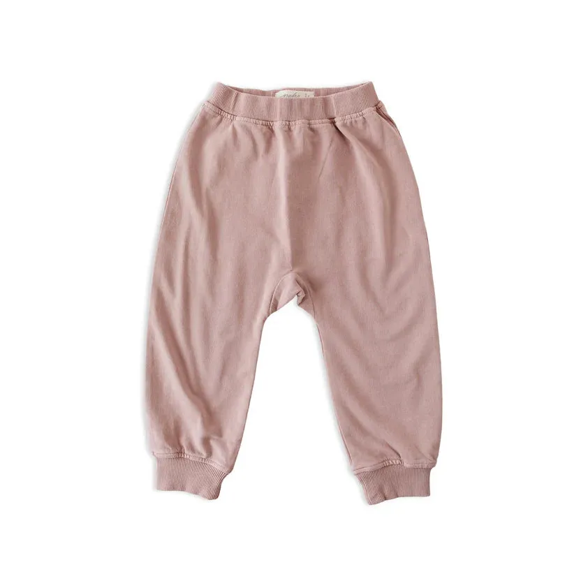 French Terry Harem Pant - Soft Peony