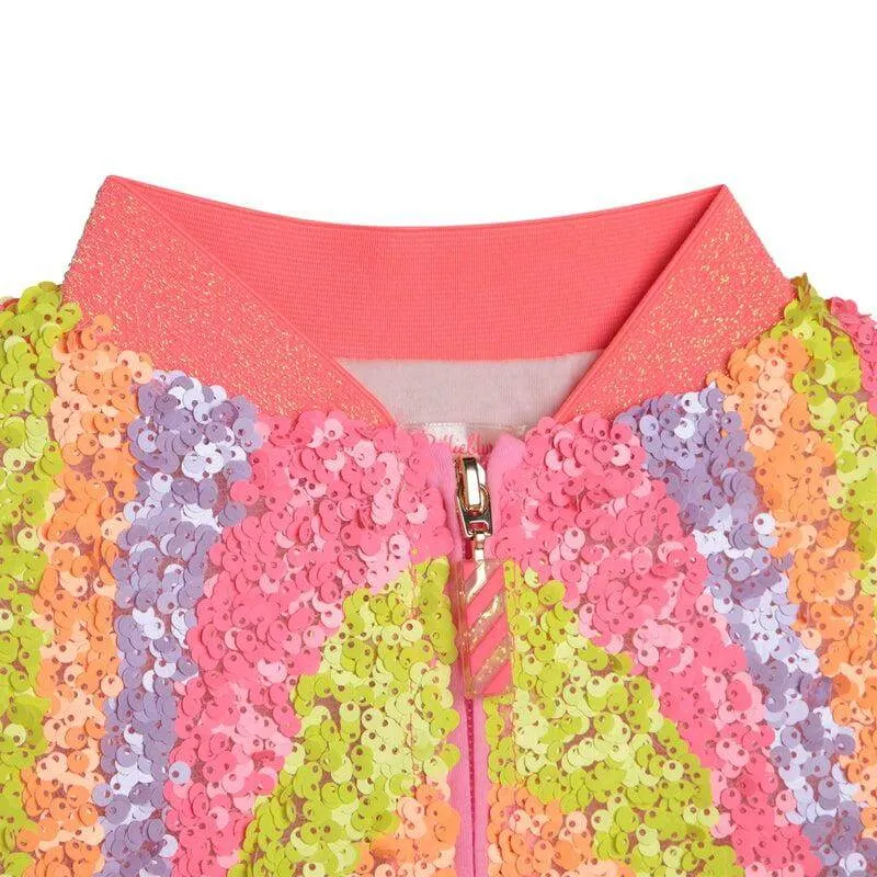 Girls Multi Coloured Sequin Jacket