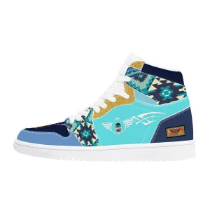 Gold Women Tribute | Blue High Top Customized | Shoe Zero