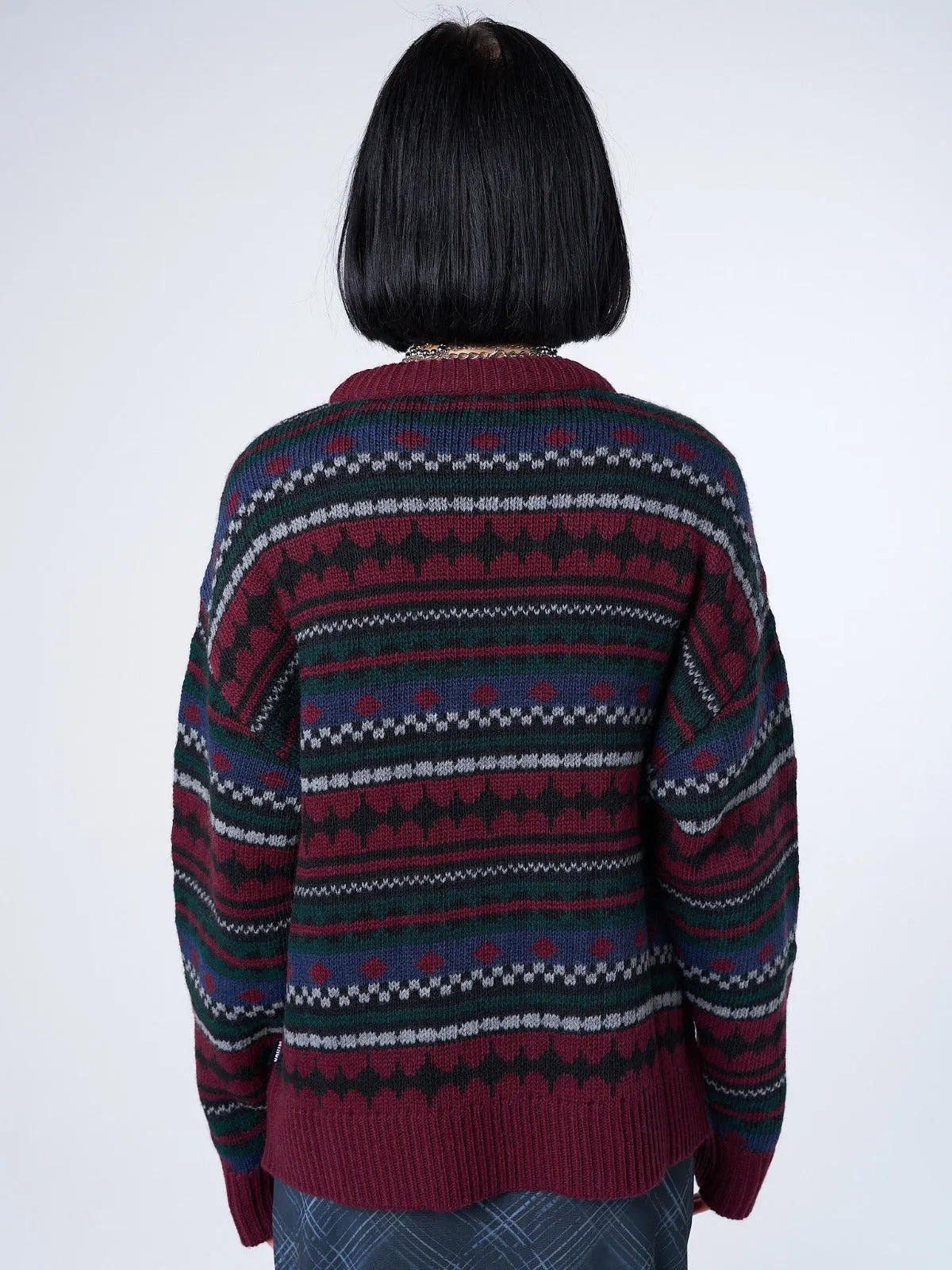 Grandpa Jacquard Knit Jumper