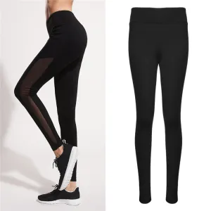 Harajuku 2017 athleisure leggings women mesh splice fitness slim black legging sportswear clothing new leggins hot bodybuilding