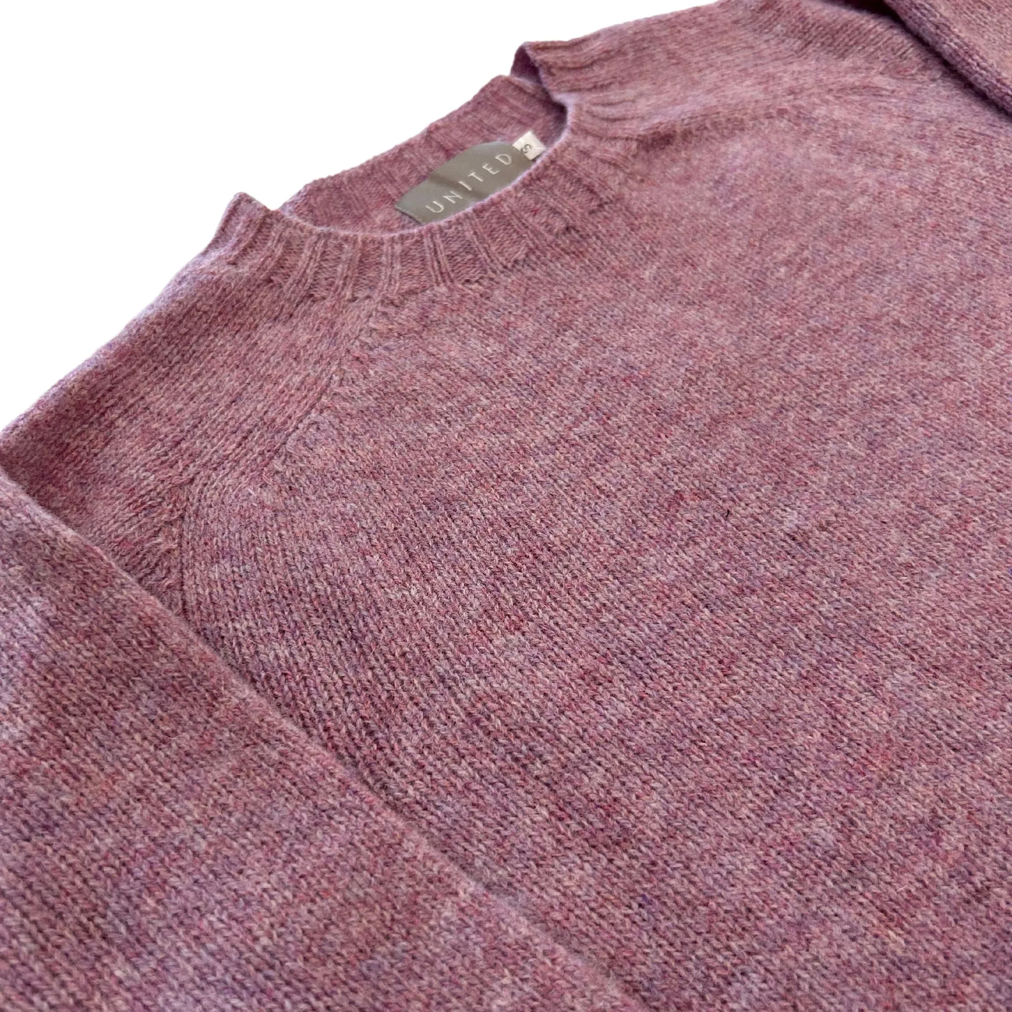 Heather Rose Melange Scottish Wool Crewneck Sweater