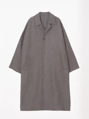 Kasuri Overcoat in Tasmanian Broken Twill Wool | Beige