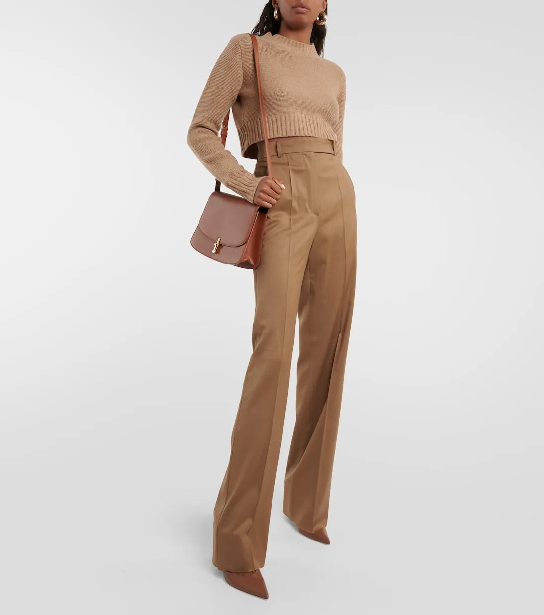 Kaya Max Mara Cropped Cashmere Sweater, Neutral