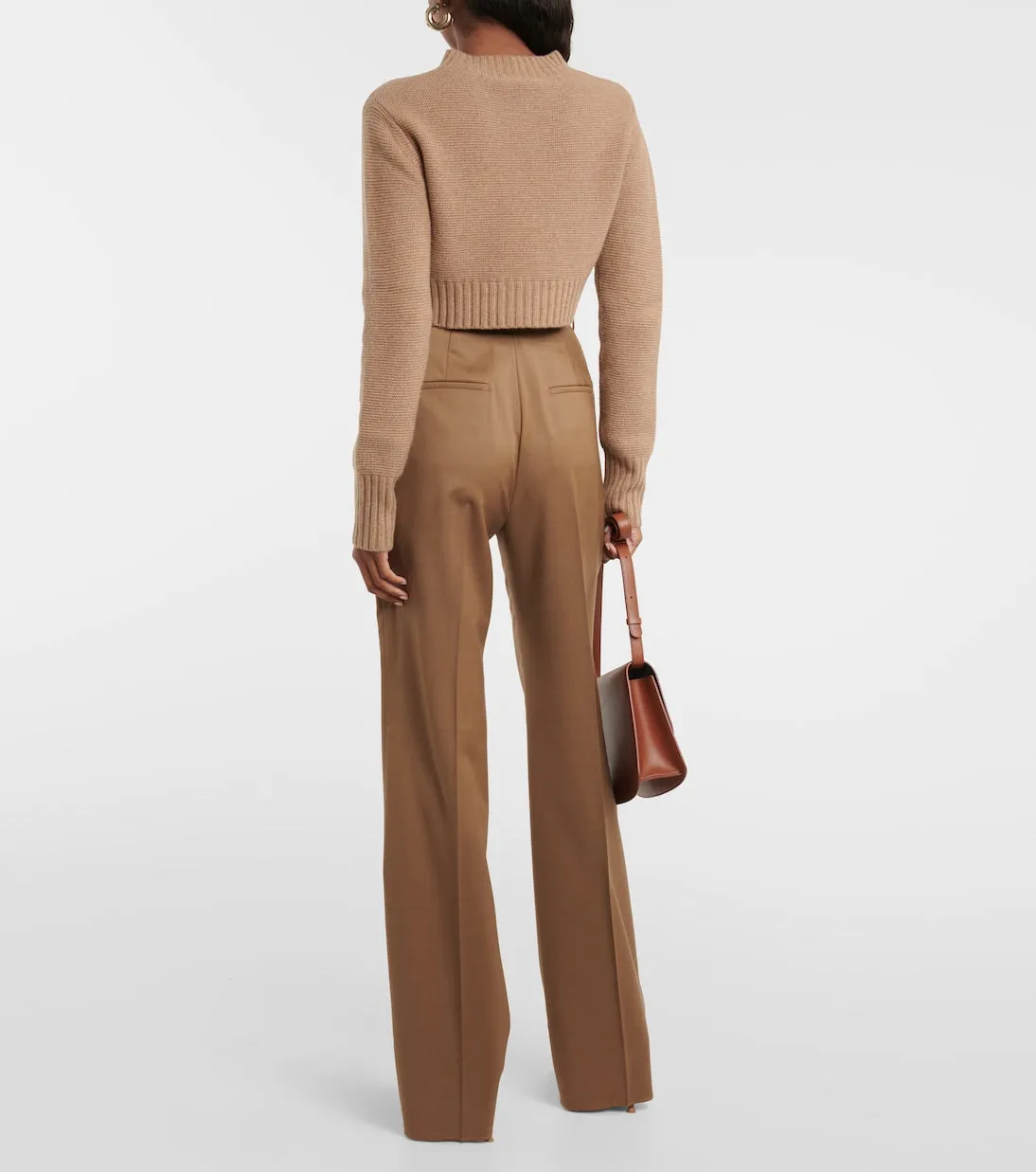 Kaya Max Mara Cropped Cashmere Sweater, Neutral