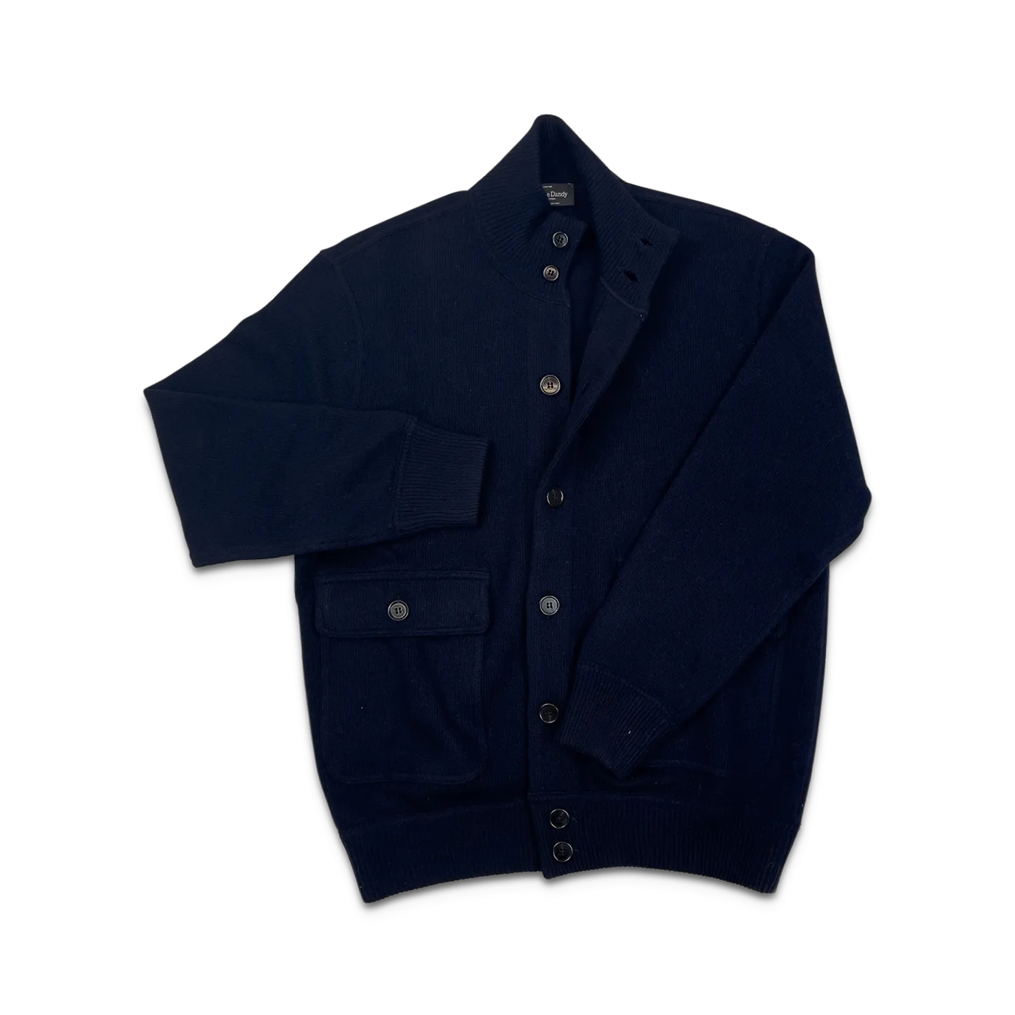 Knitted Bomber in Navy Blue