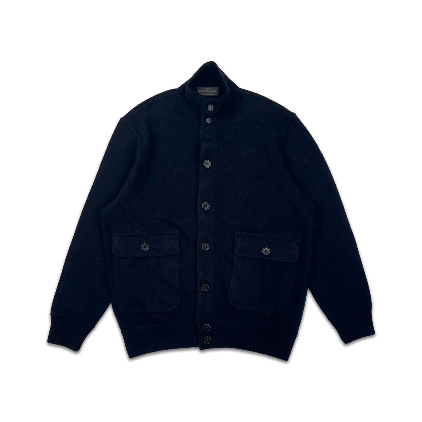 Knitted Bomber in Navy Blue