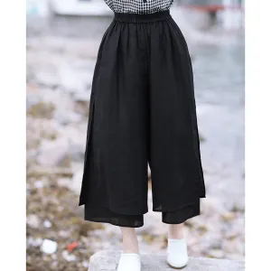 Linen Summer Autumn Women Casual Pants with Pockets SMM97208