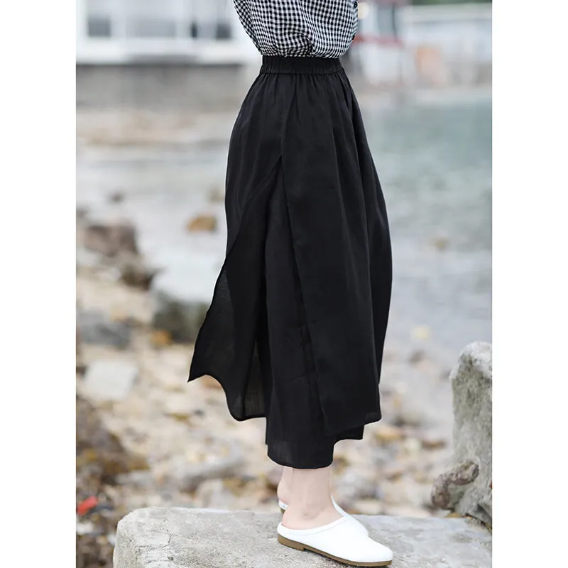 Linen Summer Autumn Women Casual Pants with Pockets SMM97208