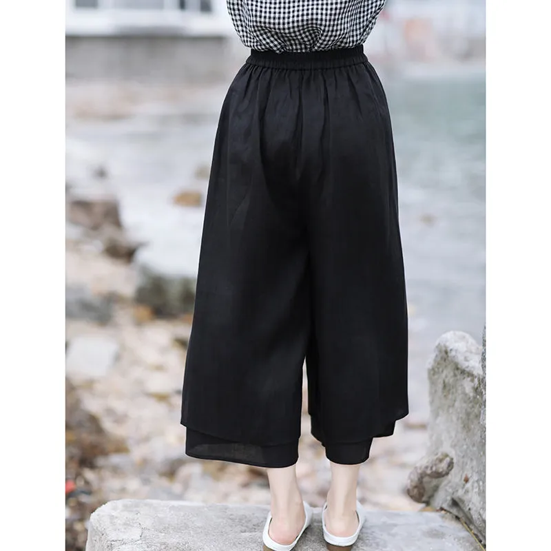 Linen Summer Autumn Women Casual Pants with Pockets SMM97208