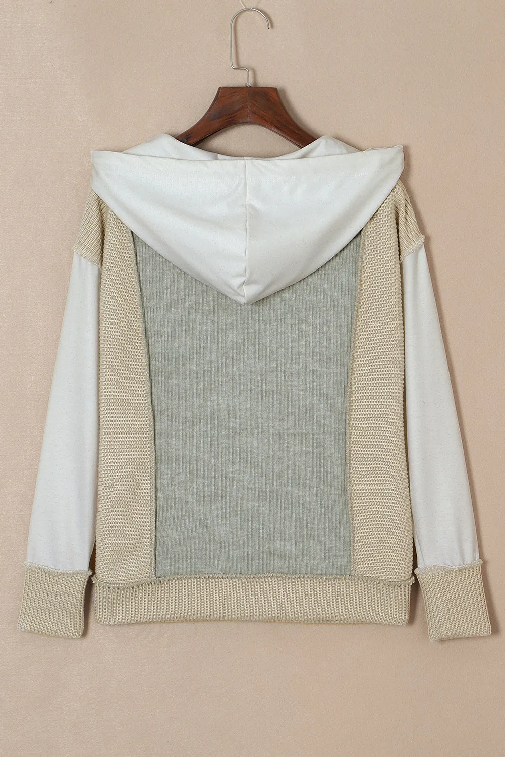 Long Sleeve Textured Knit Hoodie