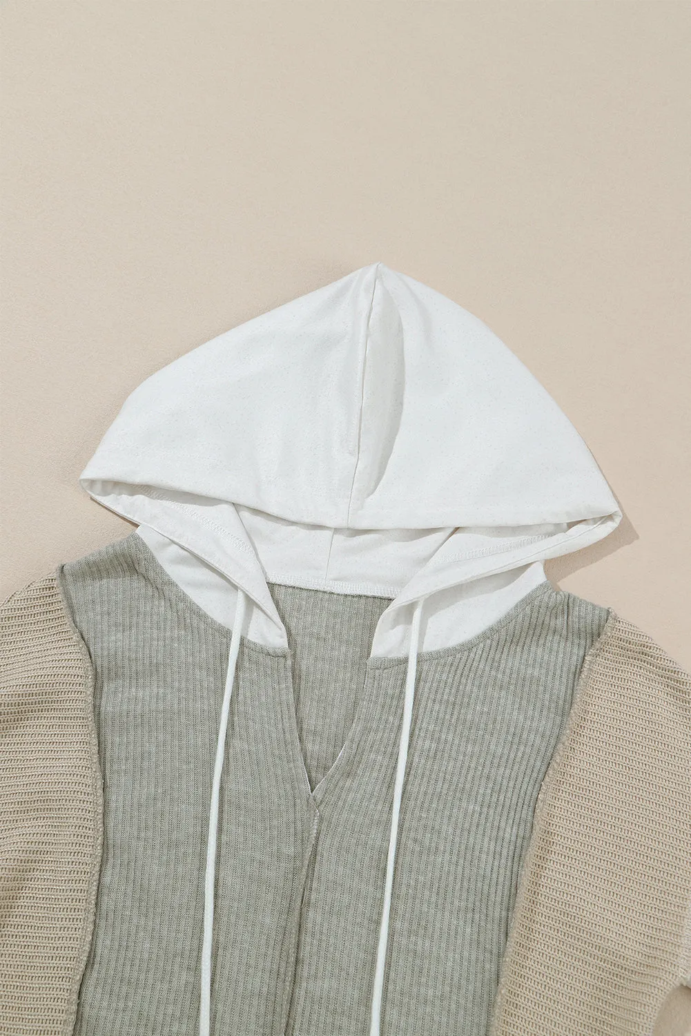 Long Sleeve Textured Knit Hoodie