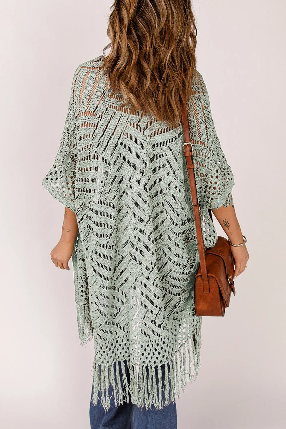 Loose Knitwear Kimono with Slits