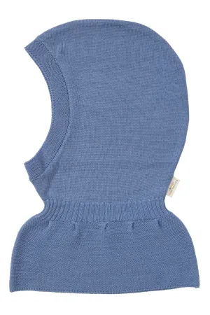 LT. KNITTED MERINO BALACLAVA WITH FRILL - BLUE