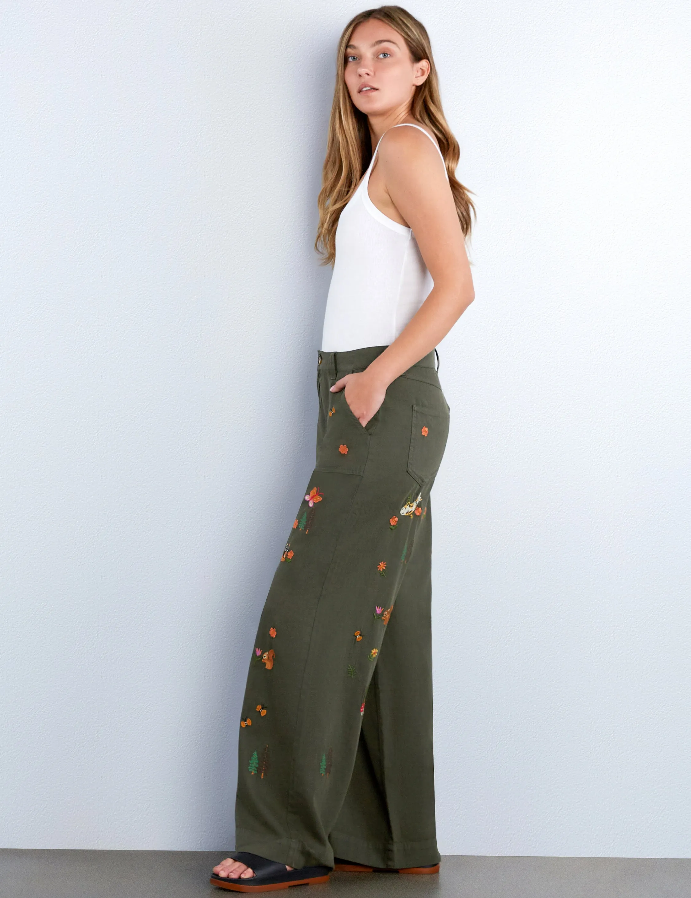 Magical Forest Embroidered Pants