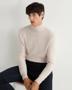 Men's Mayfair Turtle Neck Cashmere Jumper Frost White