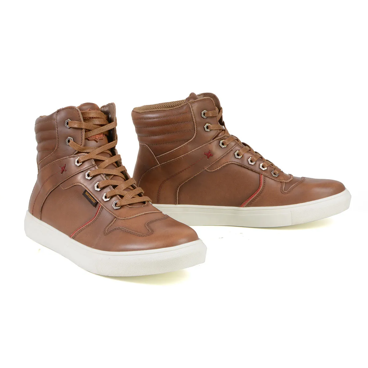 Milwaukee Leather MBM9154 Men's Cognac Leather High-Top Reinforced