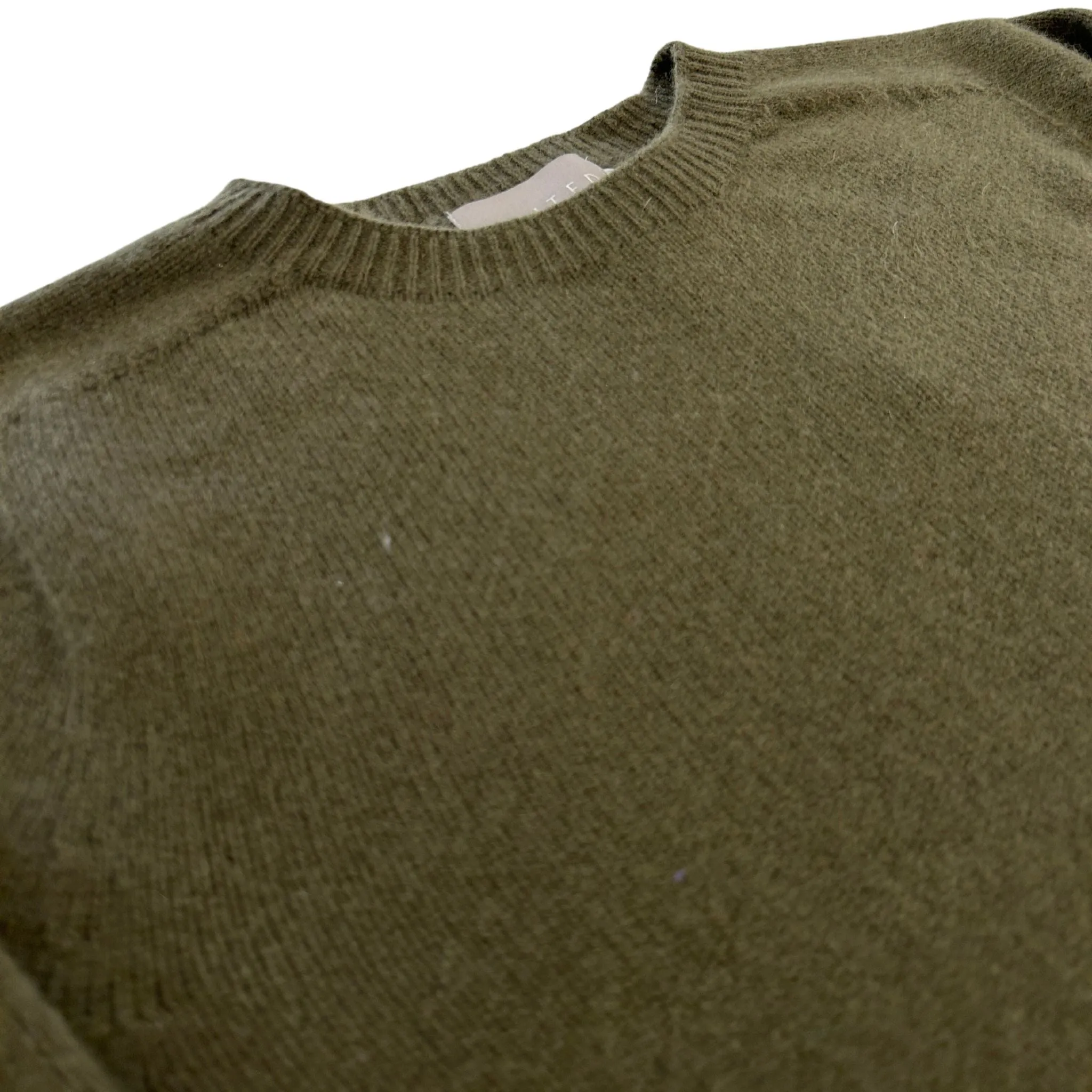 Moss Green Scottish Cashmere Merino Crewneck Sweater