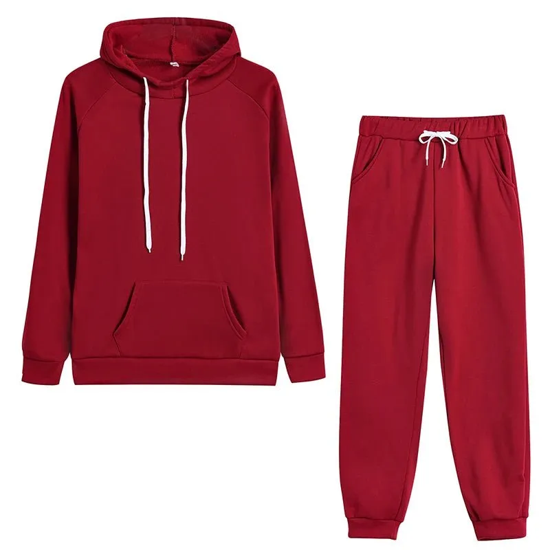 New Women's Tracksuit Autumn Winter Cool Hooded Sweatshirt Damen Suit.