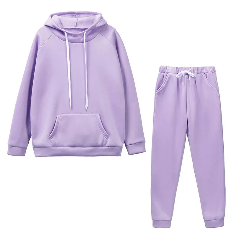 New Women's Tracksuit Autumn Winter Cool Hooded Sweatshirt Damen Suit.