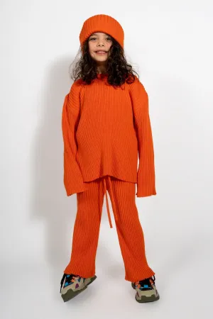 ORANGE MERINO KNIT TROUSERS