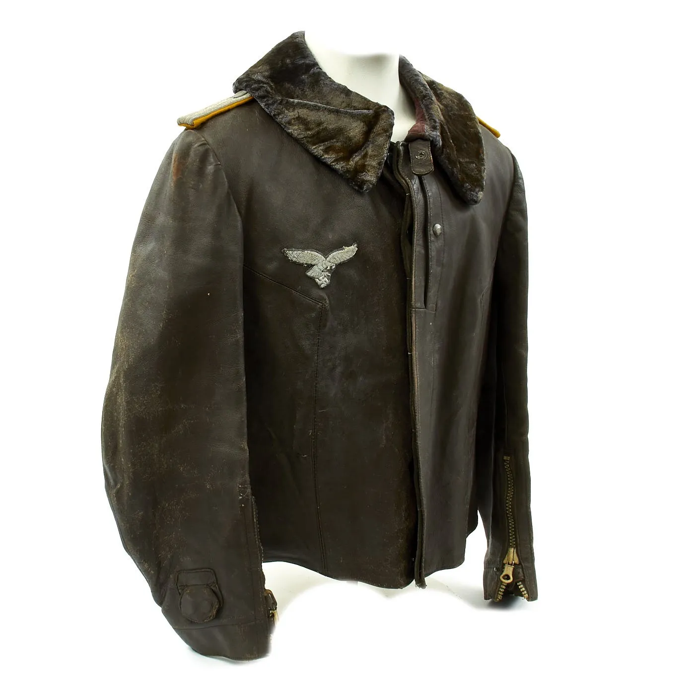 Original German WIII Luftwaffe Officer Pilot Leather Flight Jacket