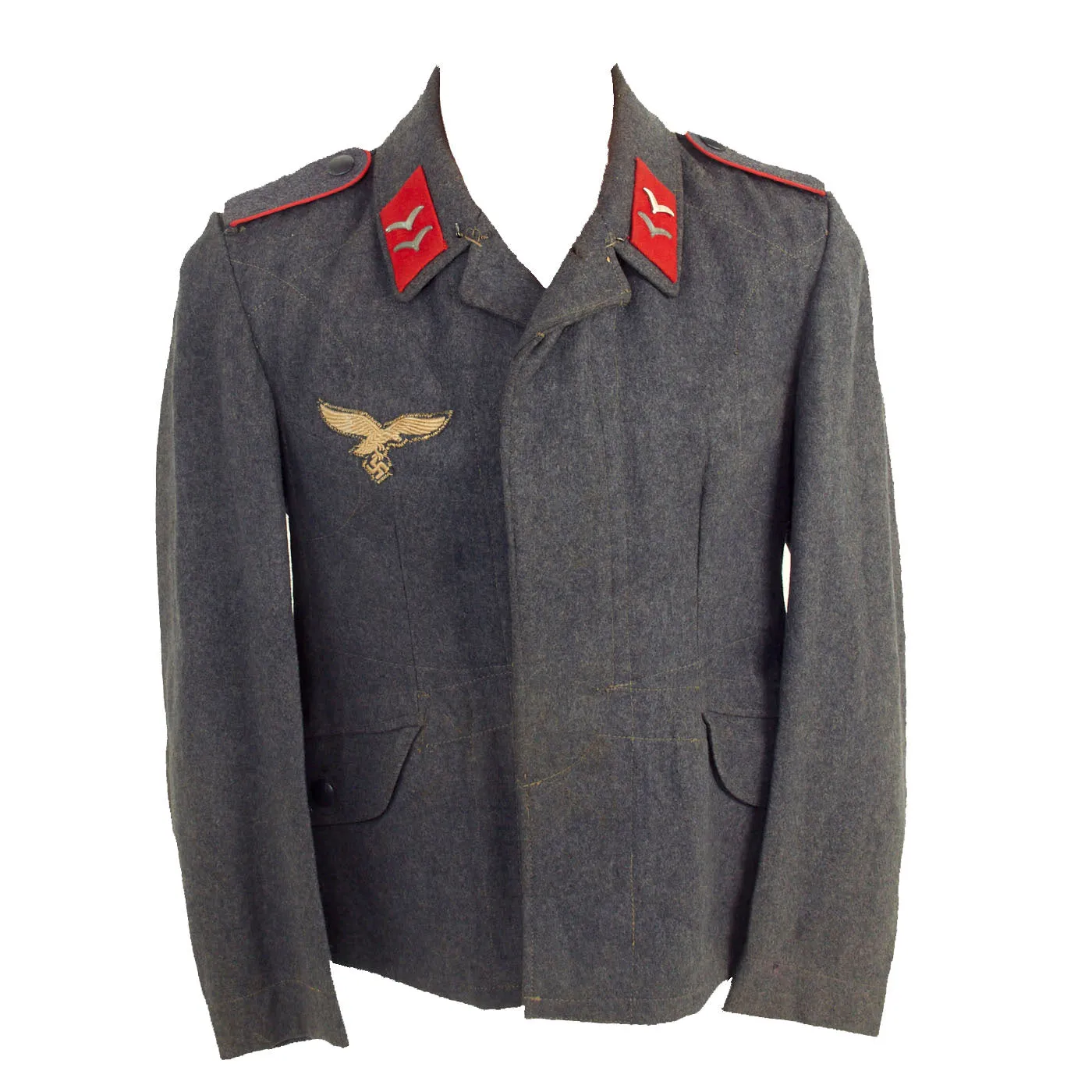 Original German WWII Luftwaffe Flak Artillery Kanonier Enlisted Fliegerbluse Uniform Tunic and Breeches