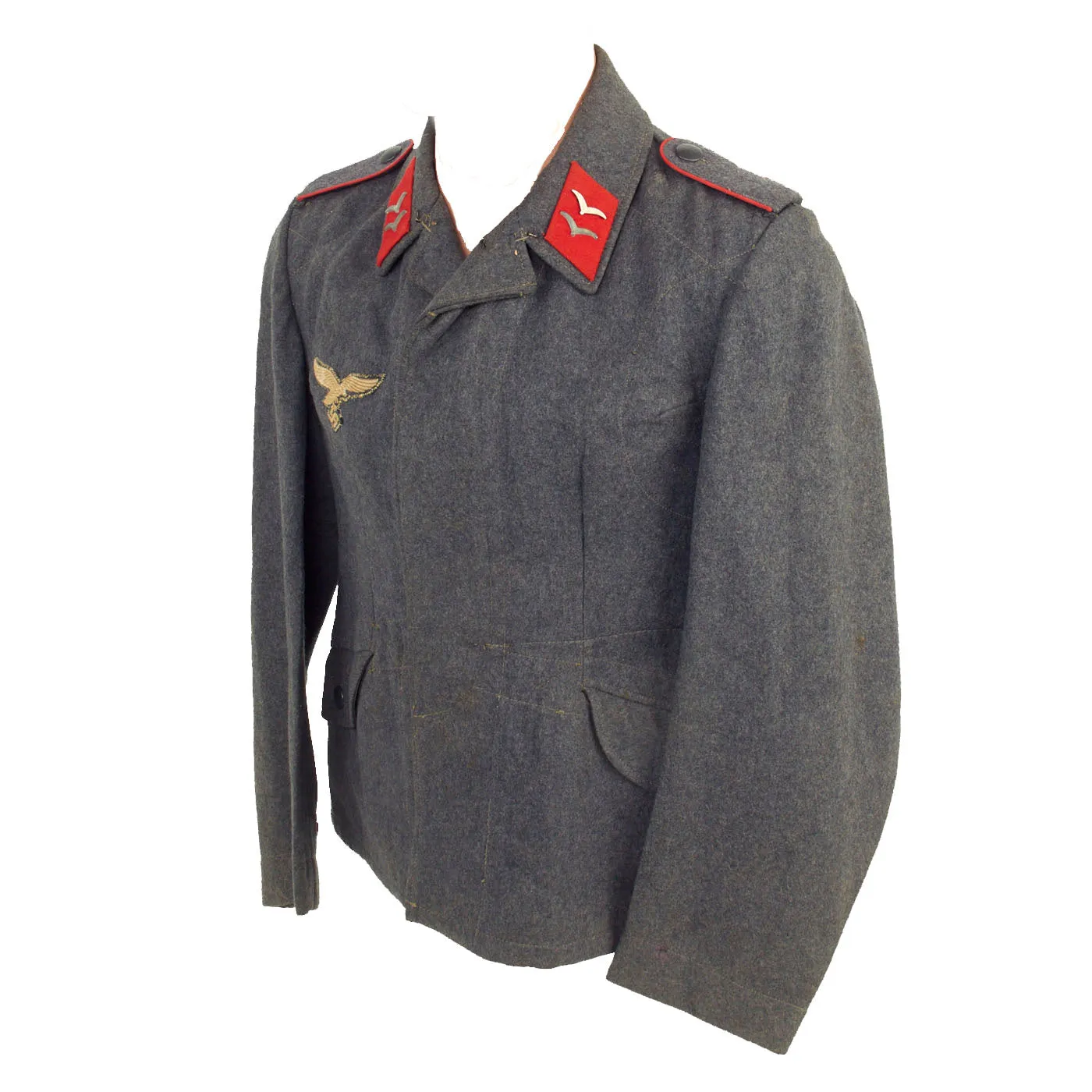 Original German WWII Luftwaffe Flak Artillery Kanonier Enlisted Fliegerbluse Uniform Tunic and Breeches