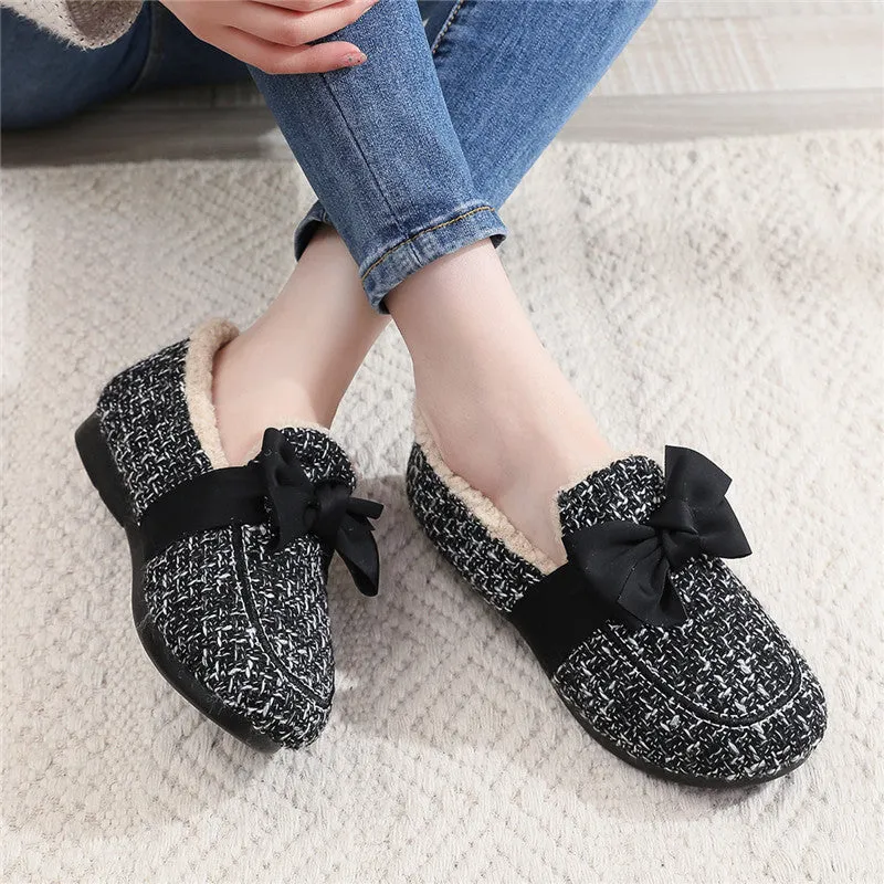 Owlkay Winter Fashionable Fleece-Lined Warm Furry Shoes