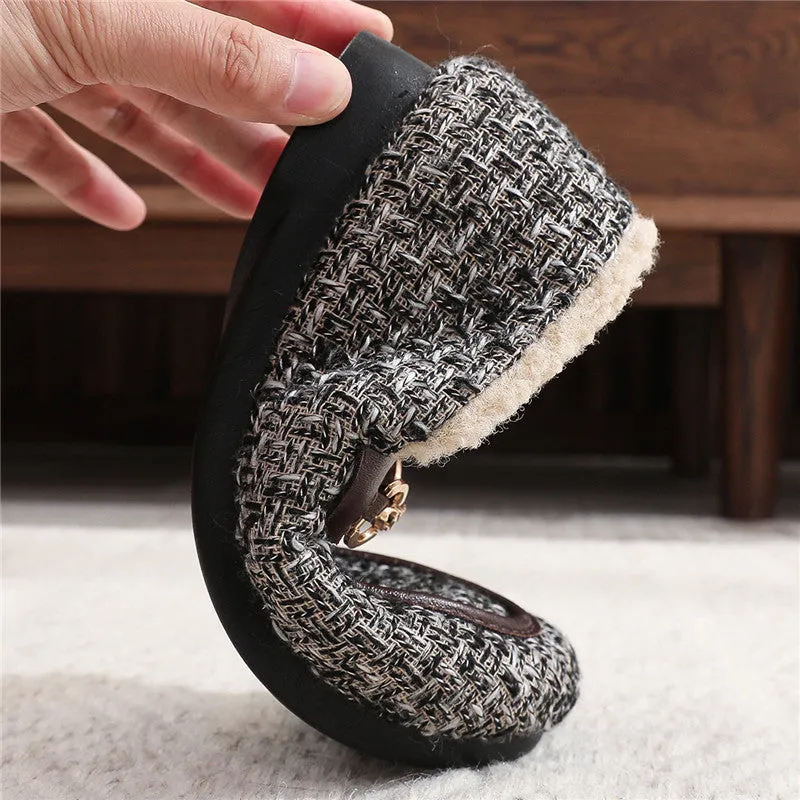 Owlkay Winter Fashionable Fleece-Lined Warm Furry Shoes